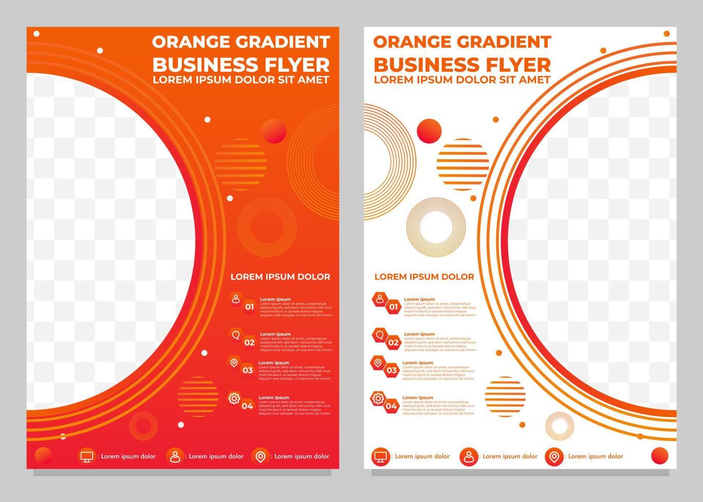 orange gradient business flyer template collection vector