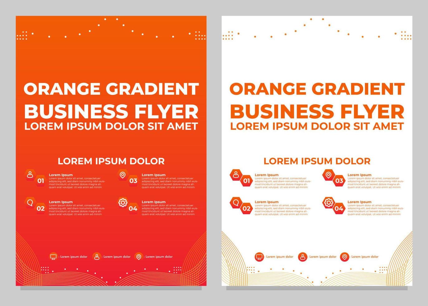 orange gradient business flyer template collection vector