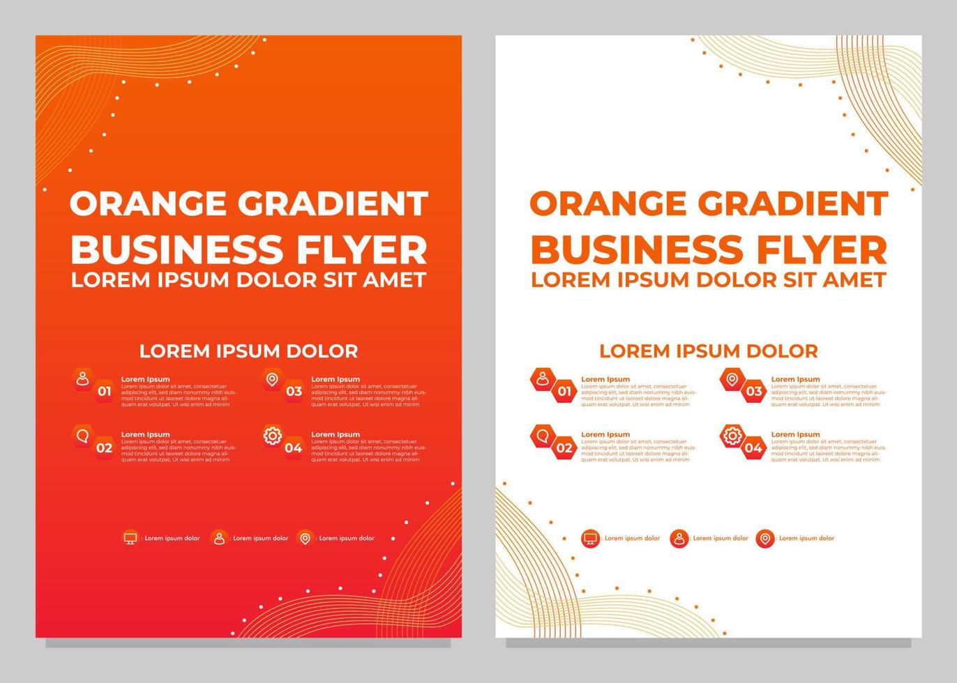 orange gradient business flyer template collection vector