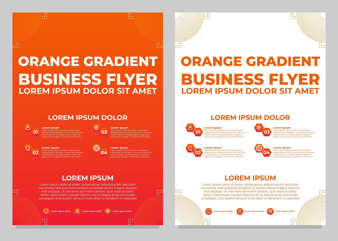 orange gradient business flyer template collection vector