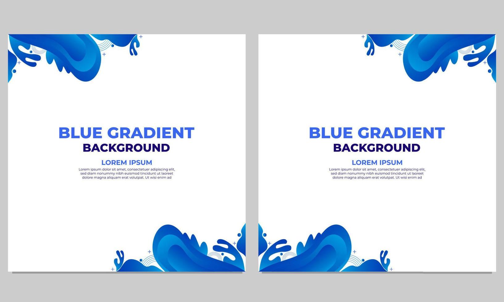abstract blue gradient social media post template collection vector