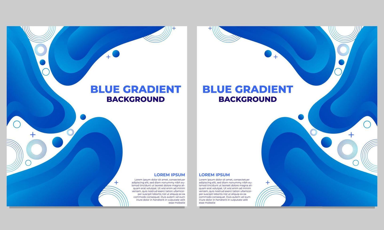 abstract blue gradient social media post template collection vector