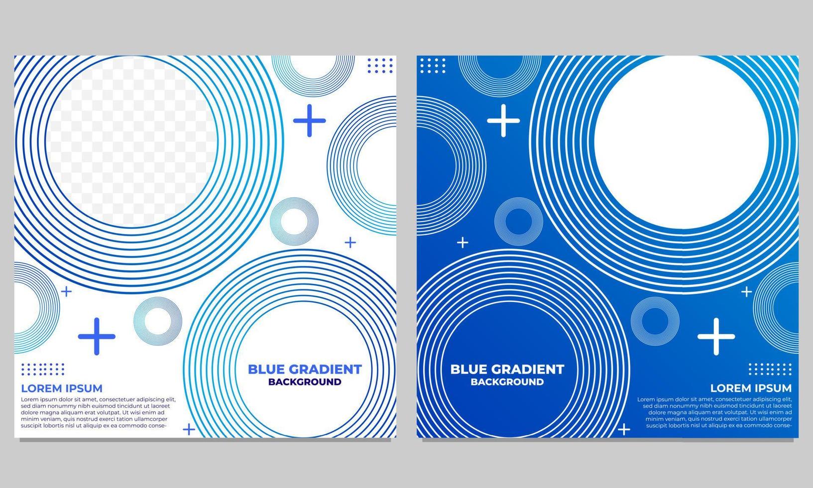 abstract blue gradient social media post template collection vector