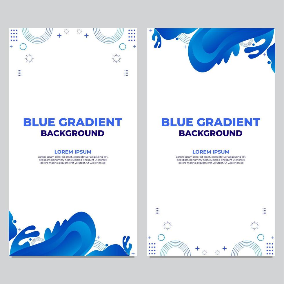 abstract blue gradient social media stories template collection vector