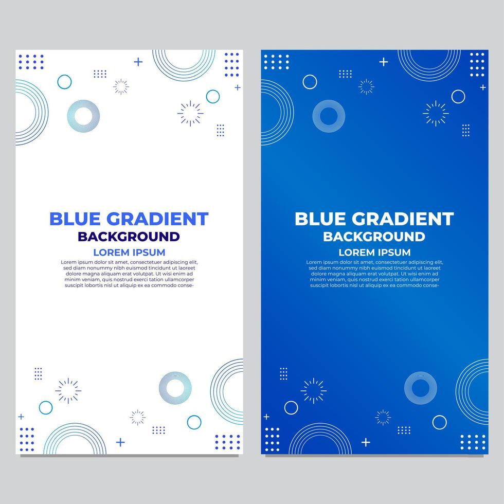 abstract blue gradient social media stories template collection vector