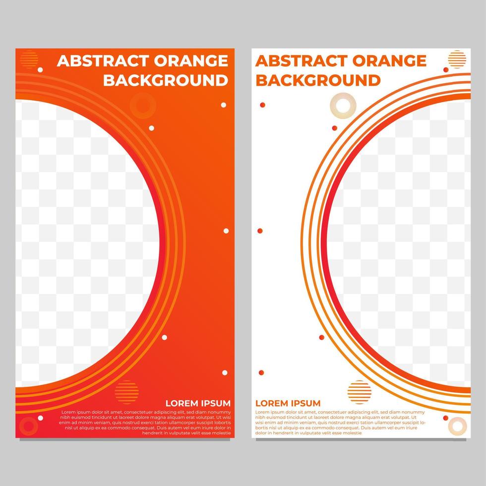 abstract orange gradient social media stories template vector