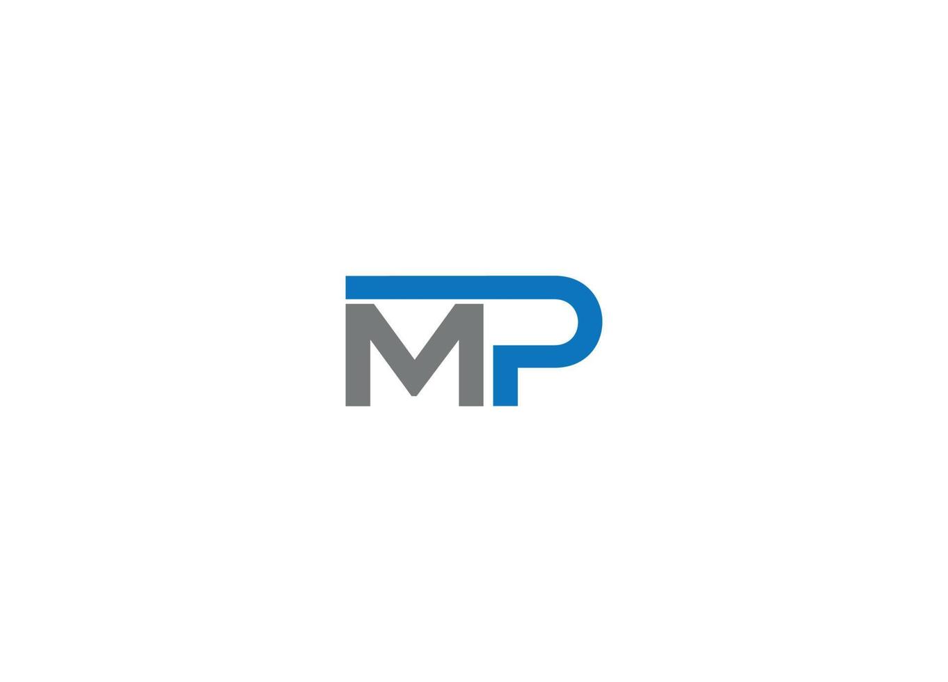 plantilla de icono de vector de diseño de logotipo moderno mp con fondo blanco