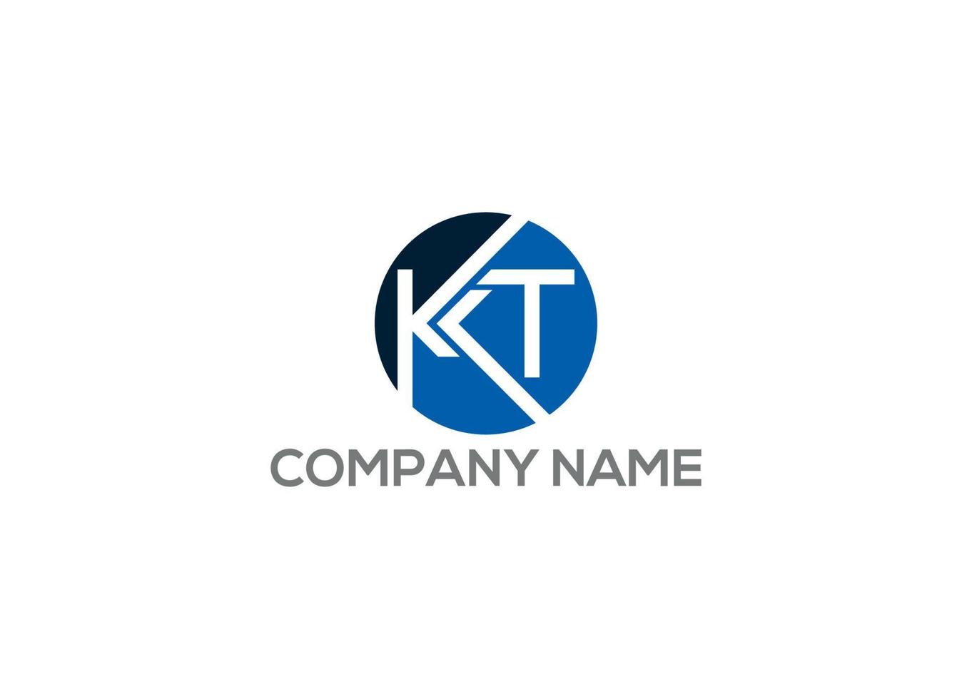 plantilla de vector de diseño de logotipo kt