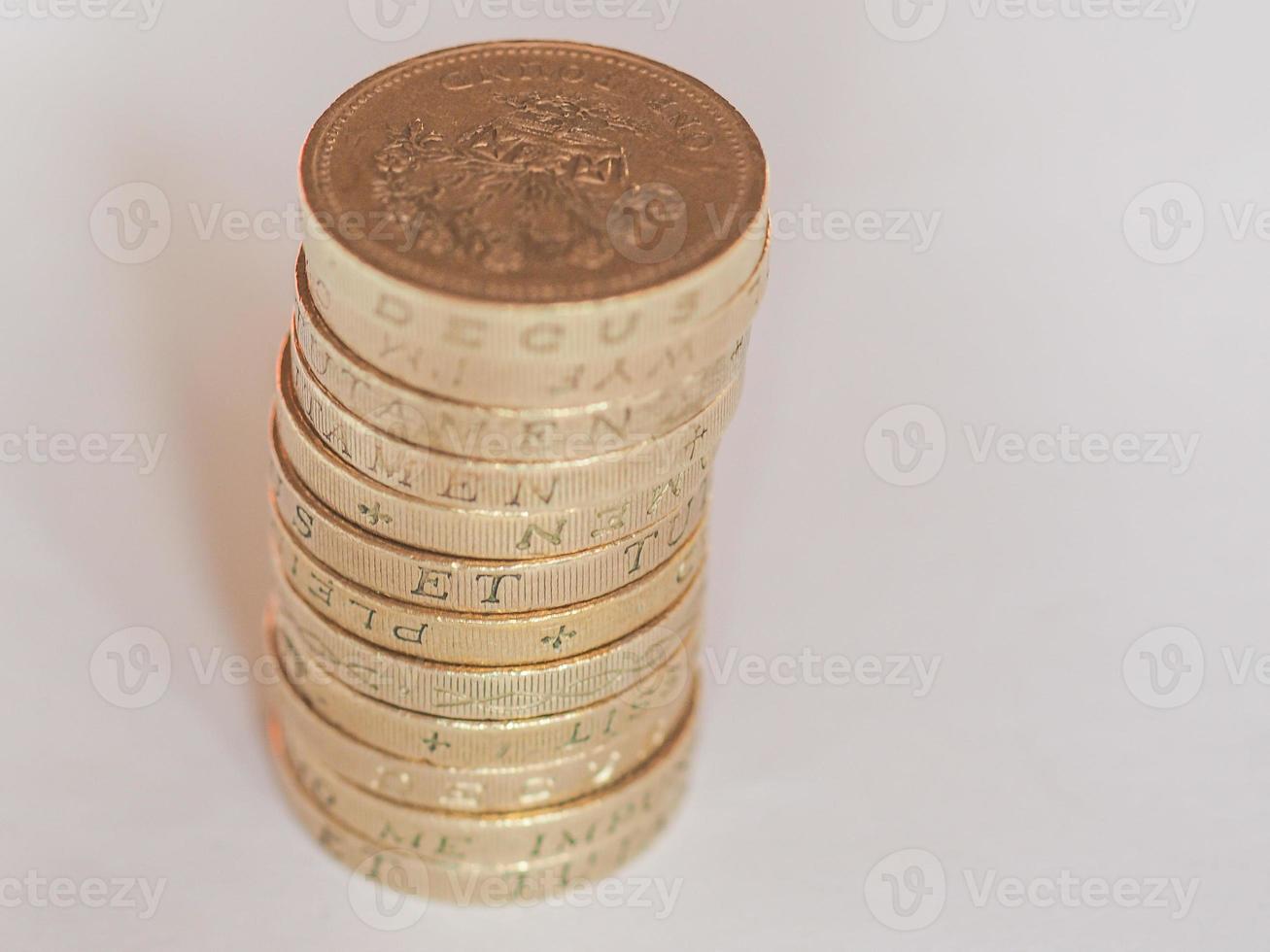 Pound coin pile photo