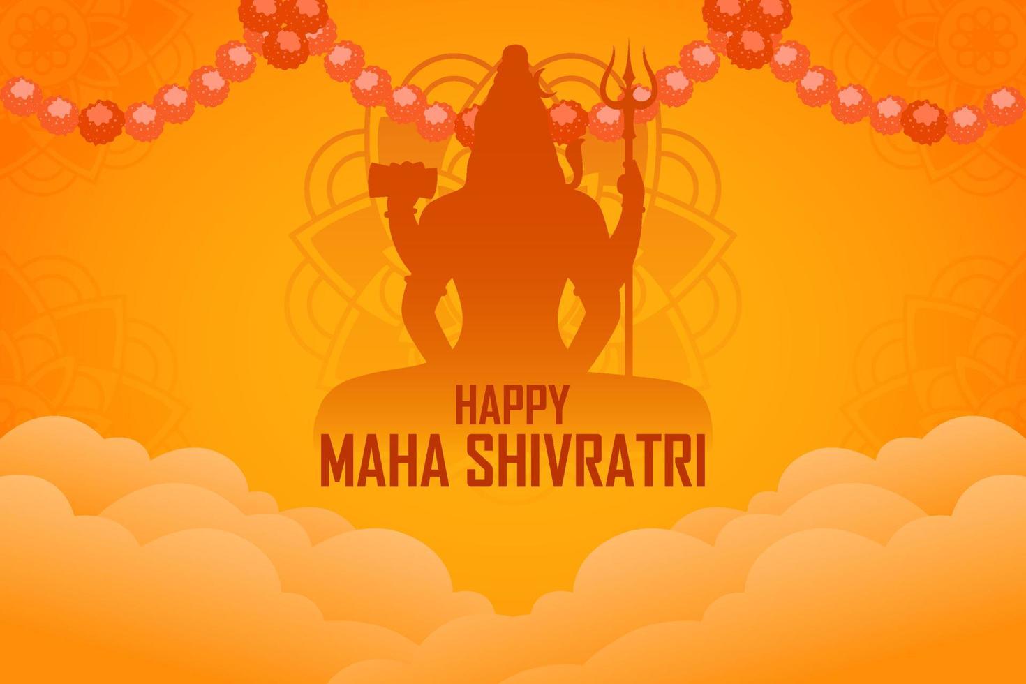 feliz maha shivratri con lord shiva vector