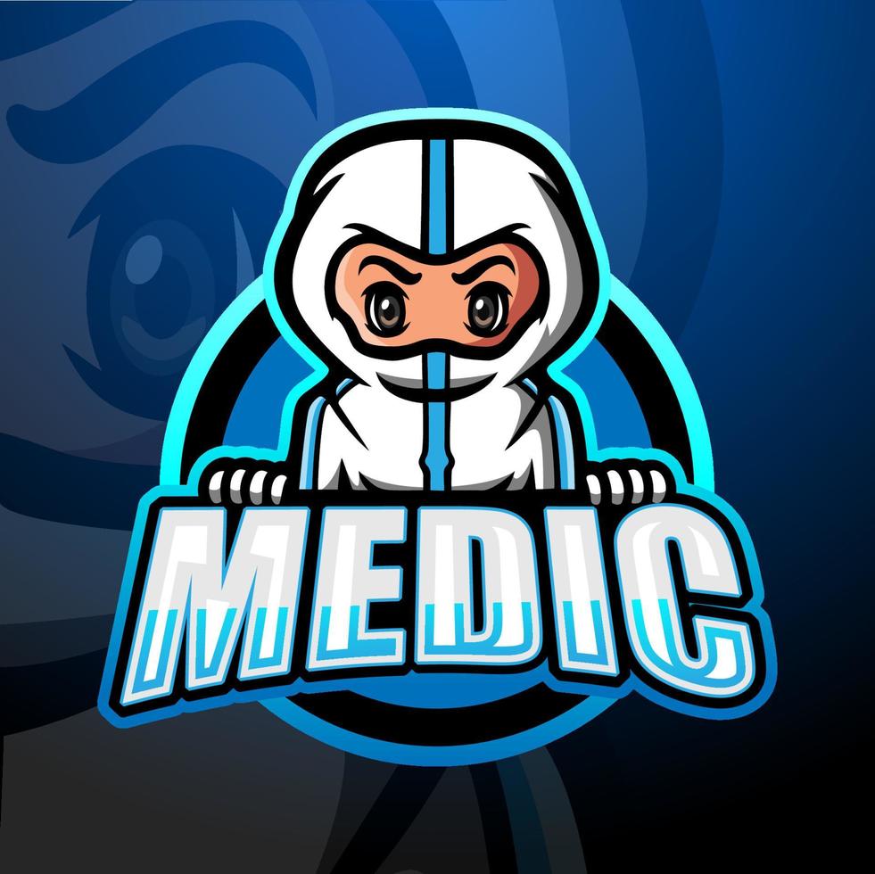 diseño de logotipo de mascota de deporte médico vector