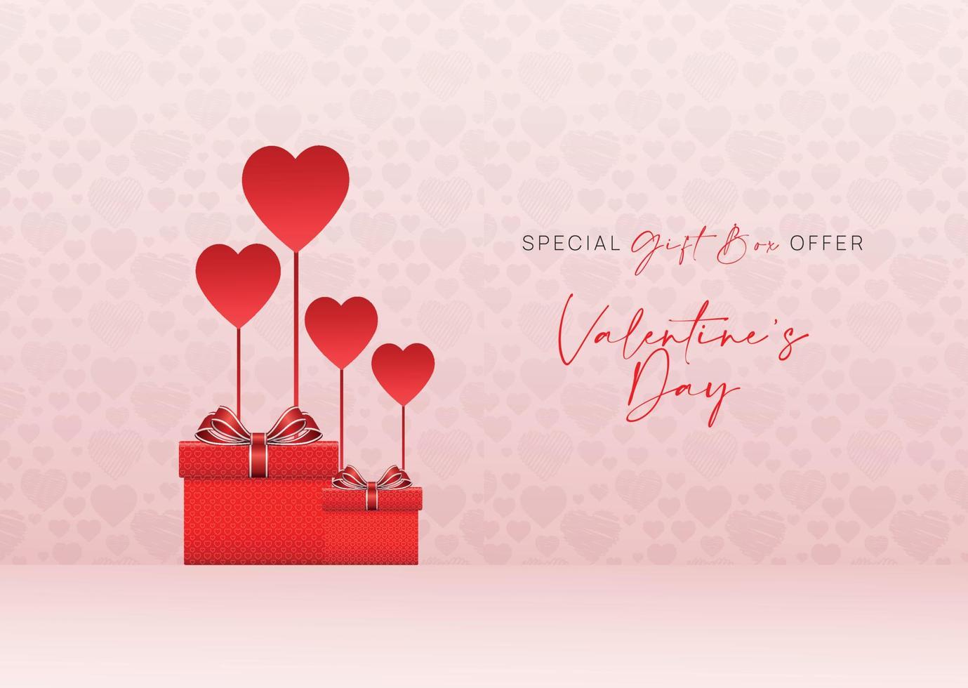 Abstract valnentie's day gift box offer with vector design