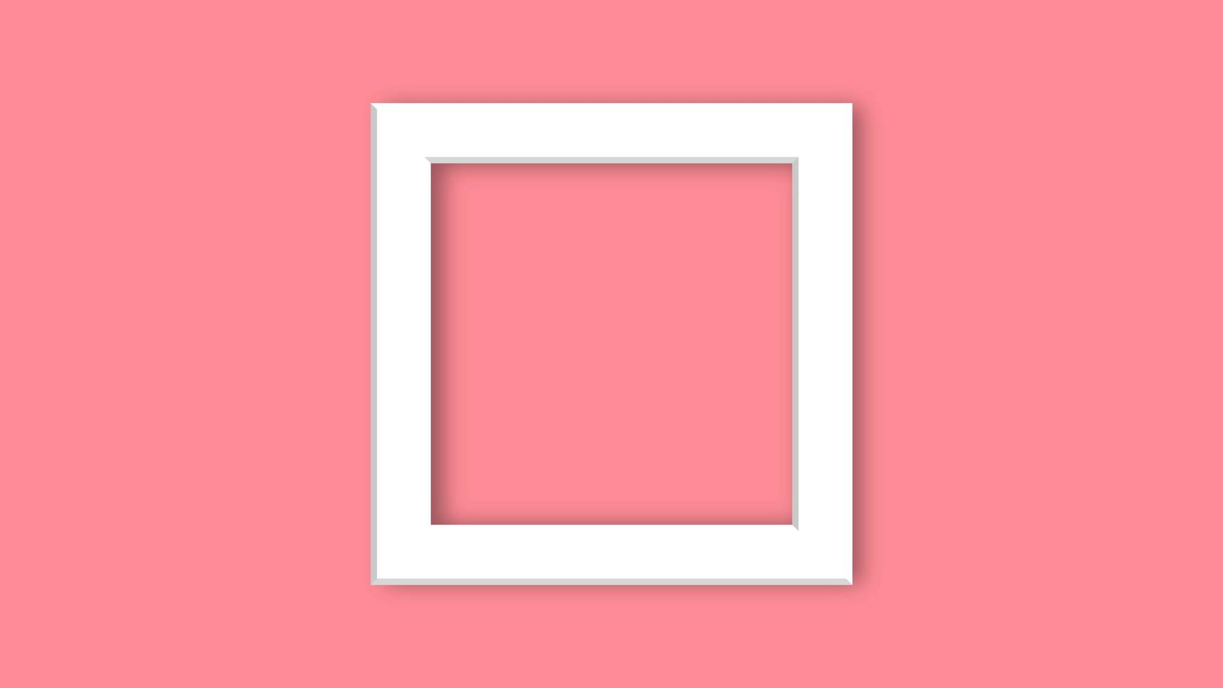 Modern pastel pink color with white geometric square frame backdrop. Abstract pastel blue color minimal wall scene photo