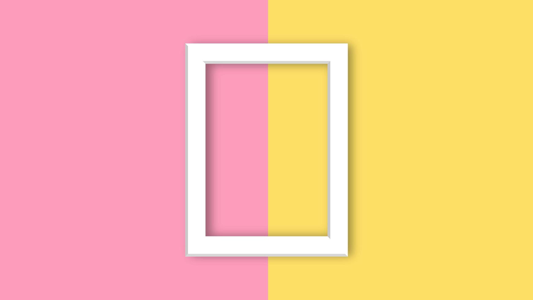 pastel color background with white square frame. photo