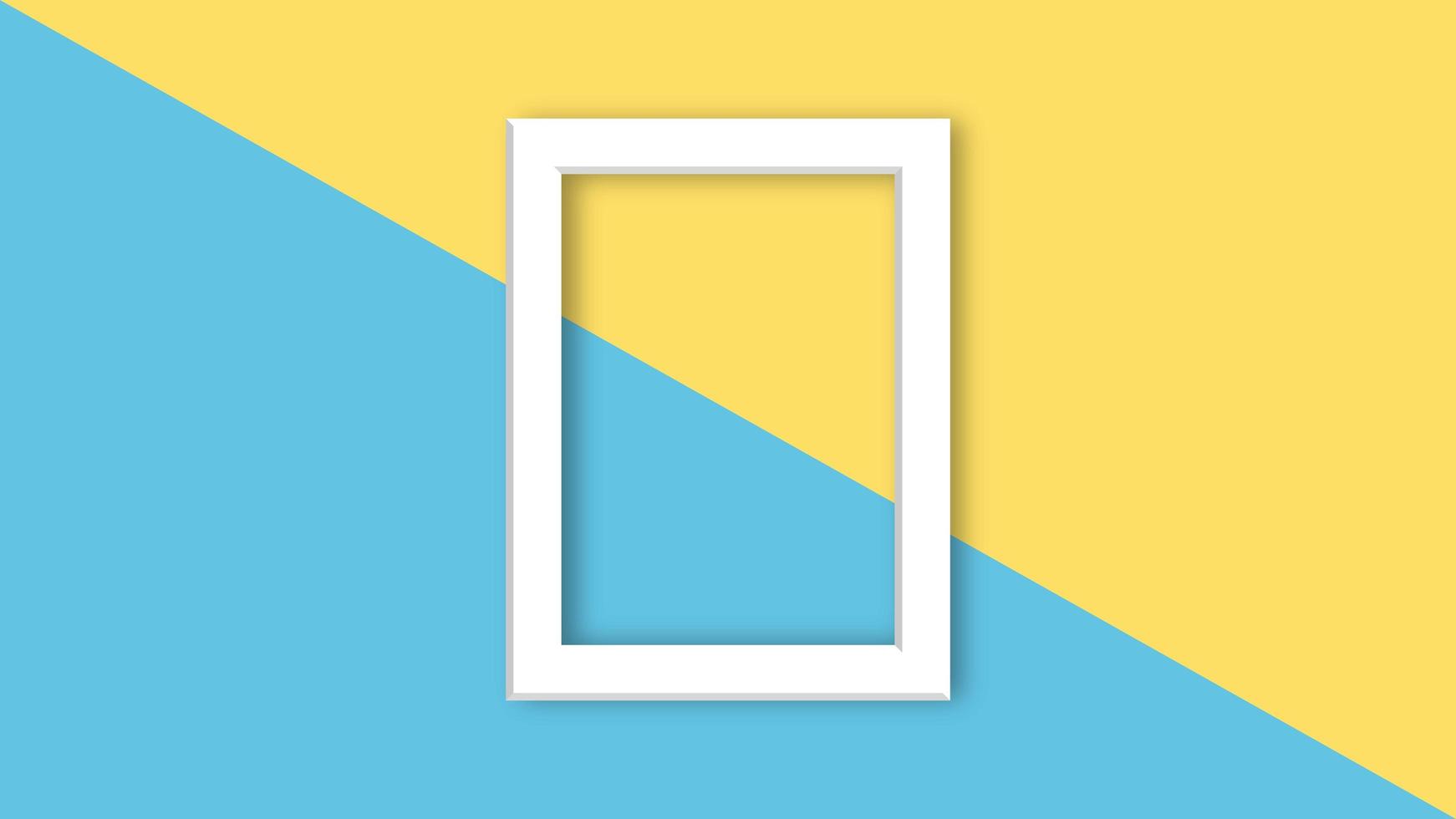 pastel color background with white square frame. photo