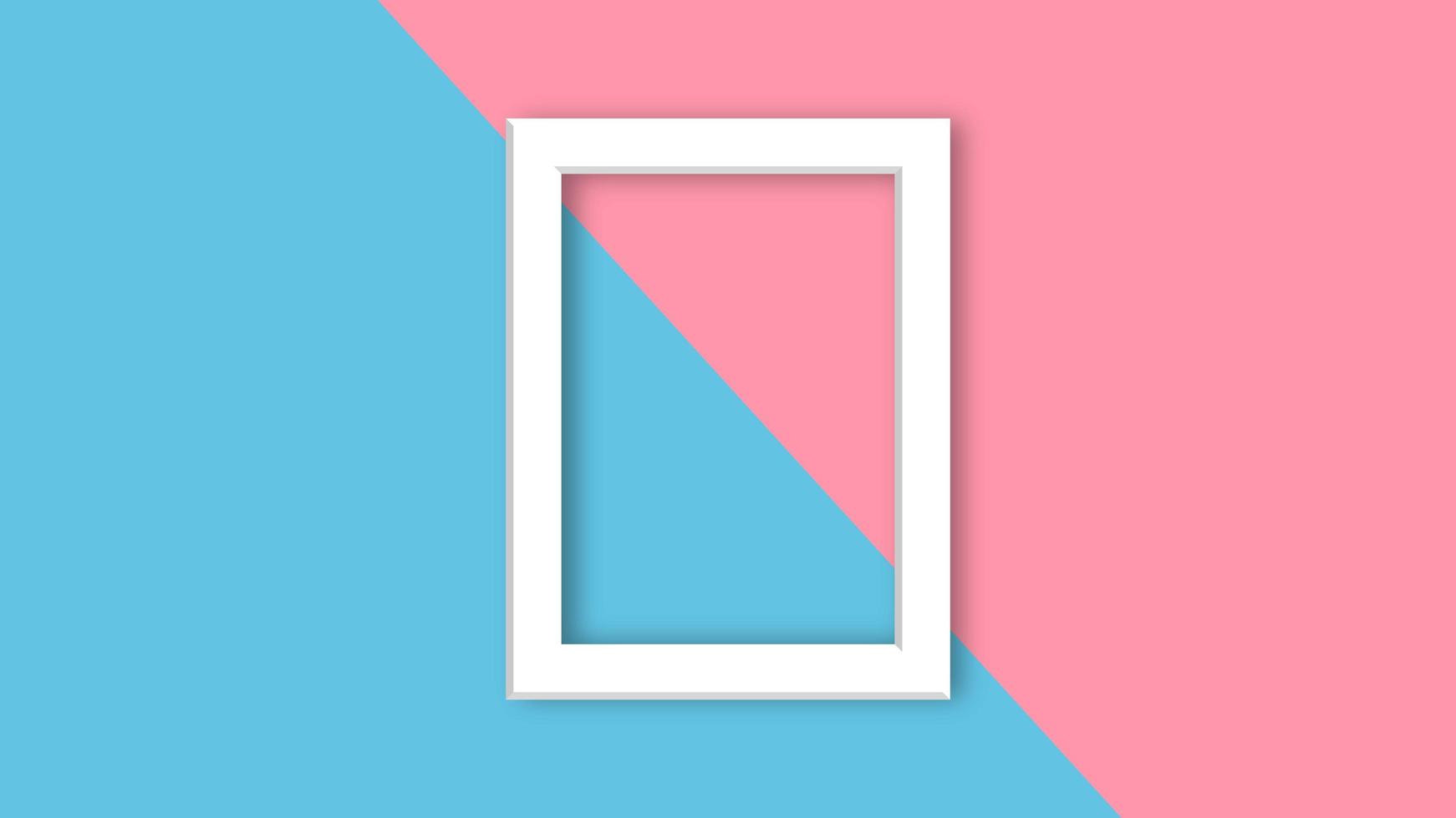 pastel color background with white square frame. photo