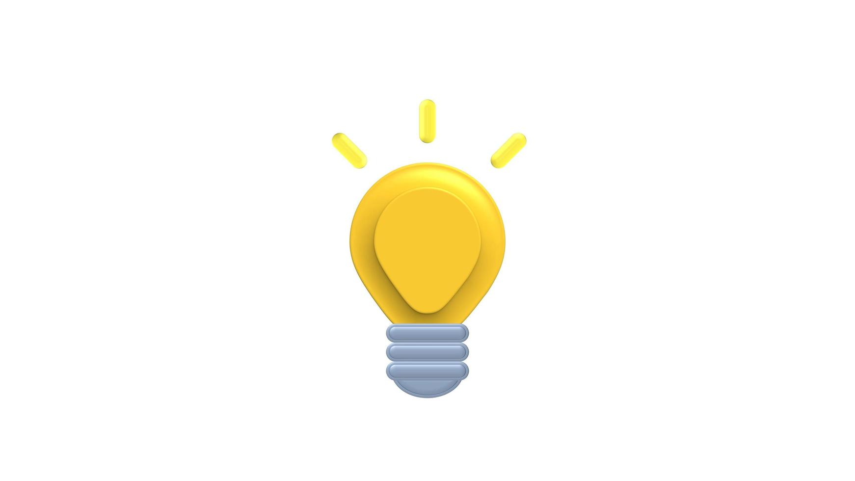 3d rendering, light bulb icon for brilliant idea concept photo