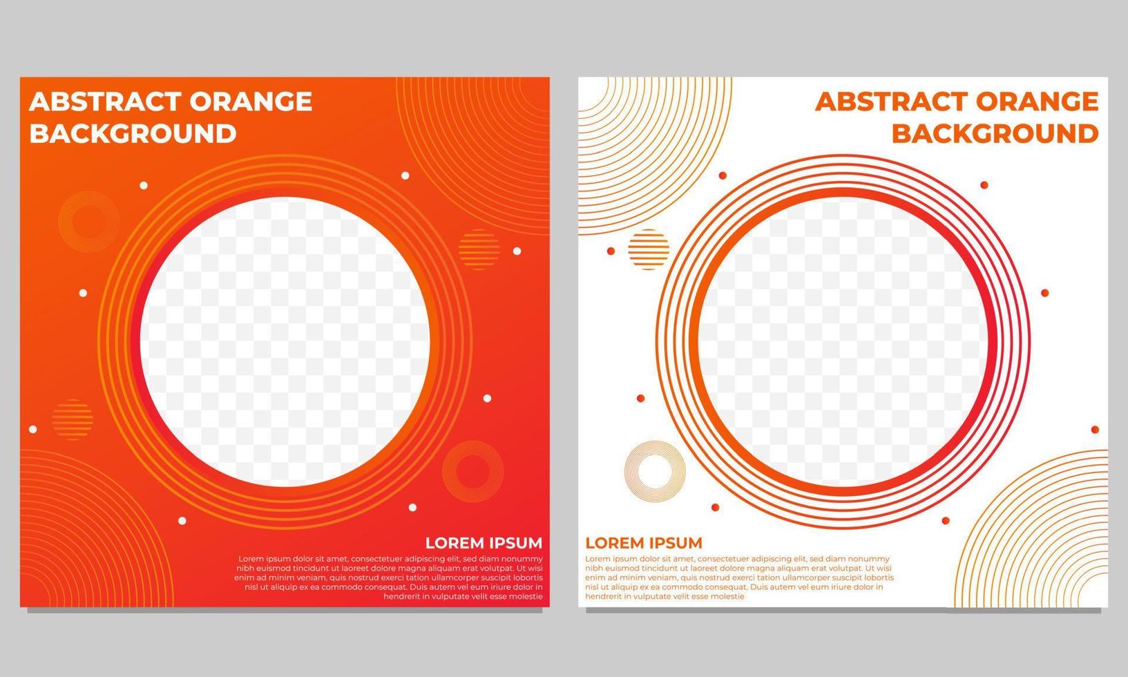 abstract orange gradient social media post template vector