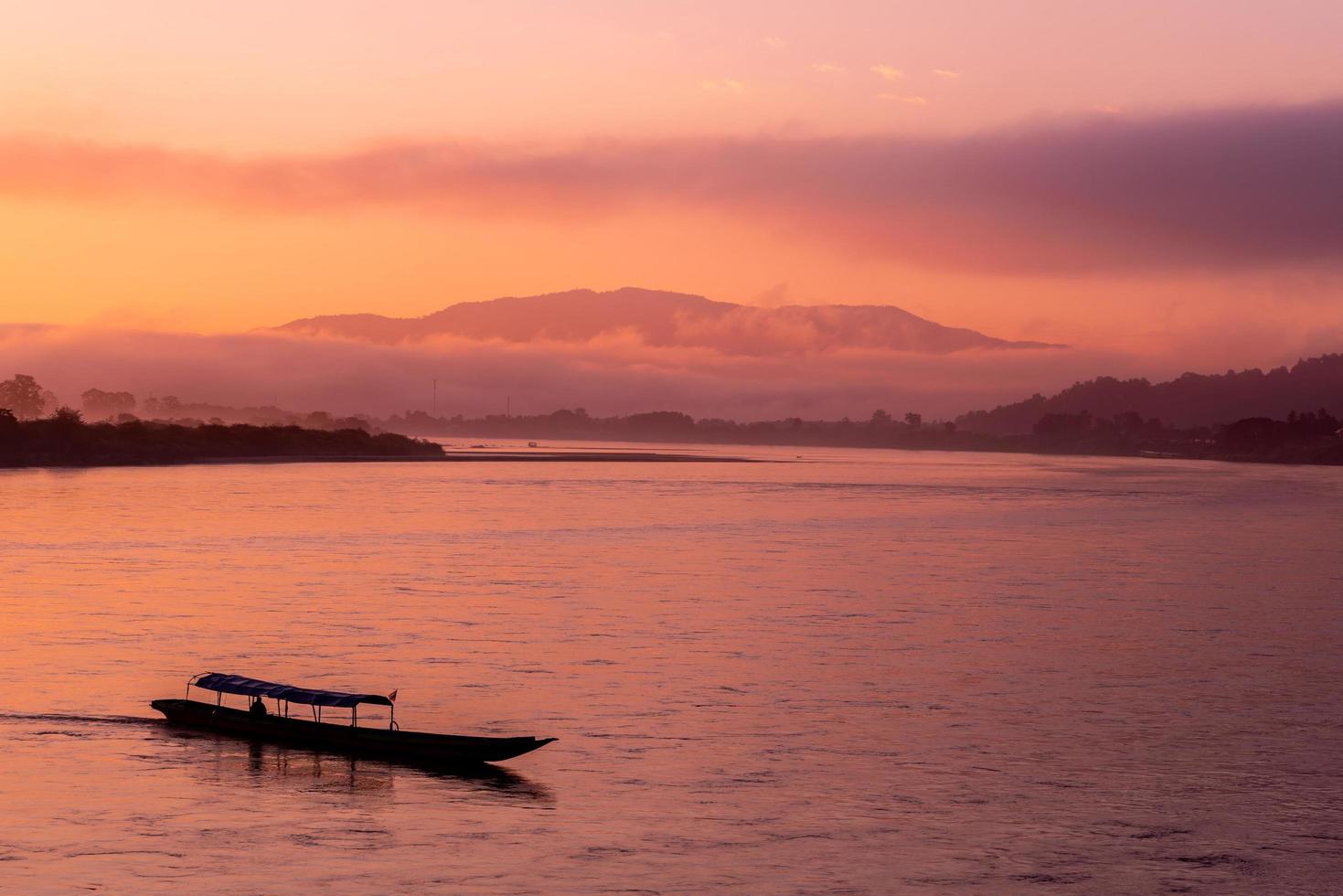 The sailors in the river morning lifestyle photo