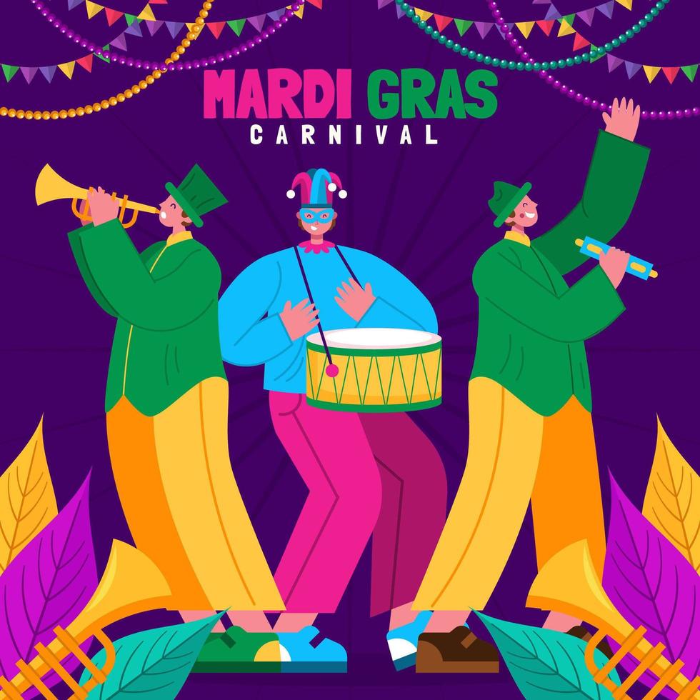 Dancing Character for Mardi Gras Carnival Concept vector