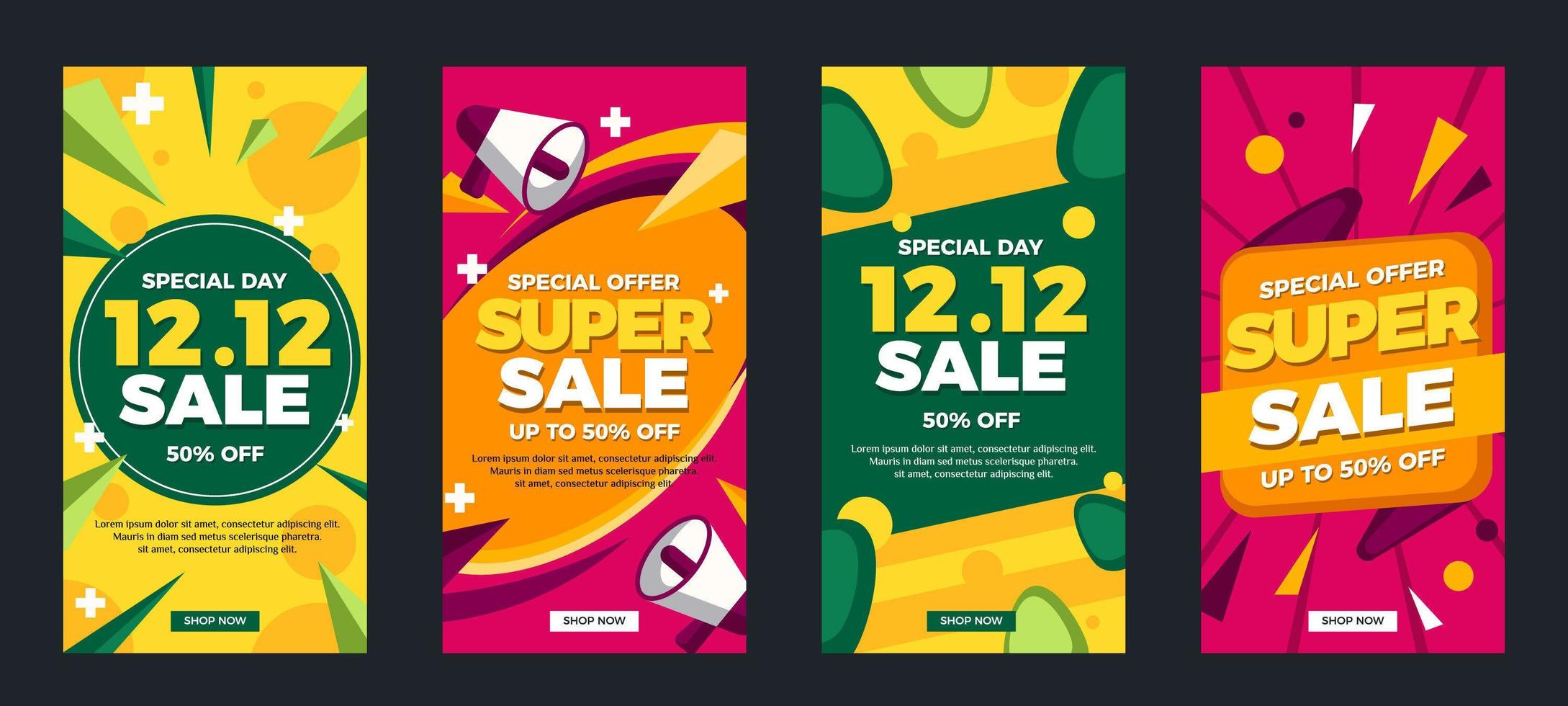 Social Media Story Post for Year-End Sale vector
