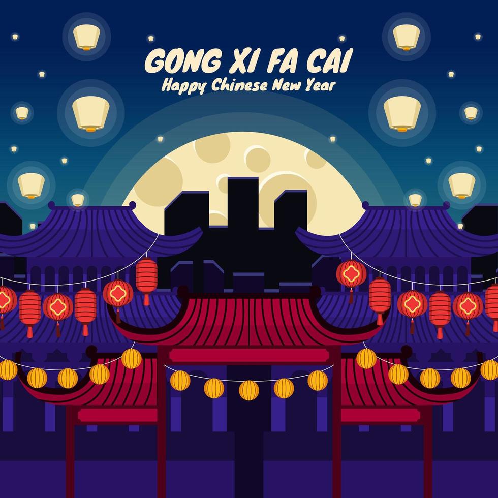 Beautiful Lantern in Chinese New Year Concept vector