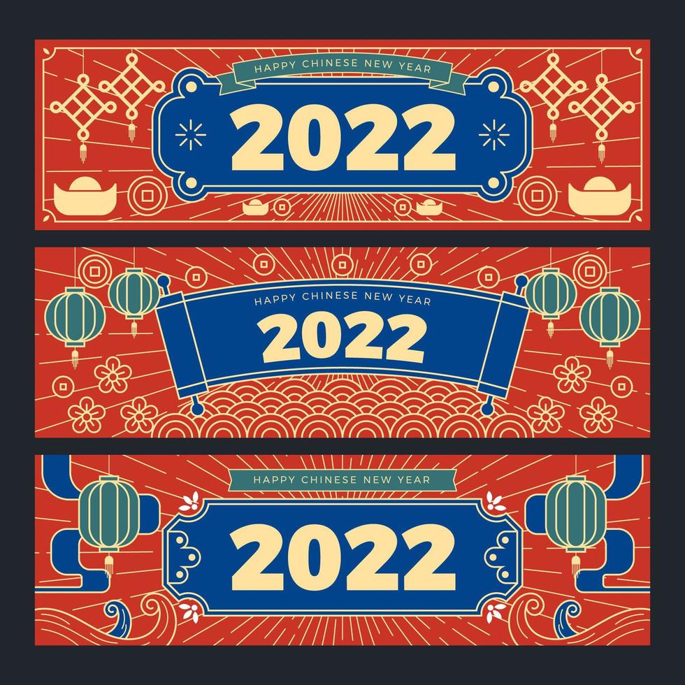 Set of Chinese New Year Banners vector