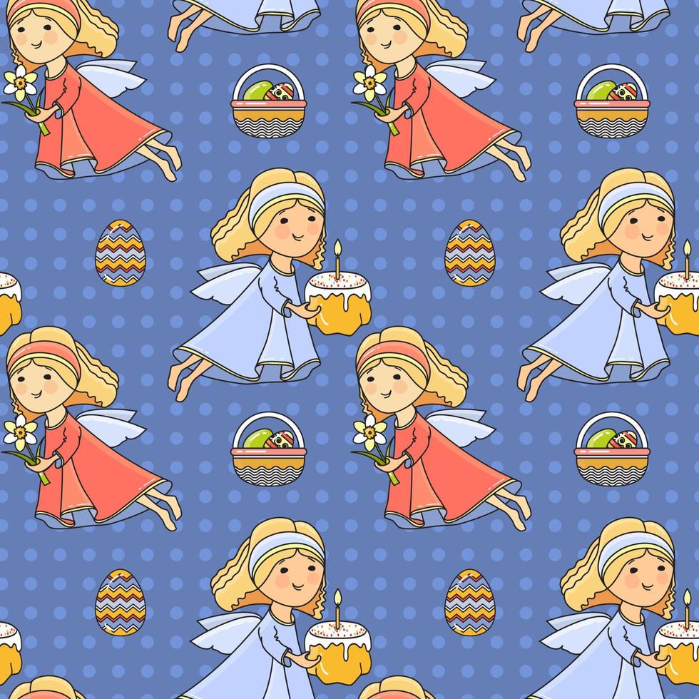 Easter. Holiday Colorful Background. Vector Seamless Pattern.
