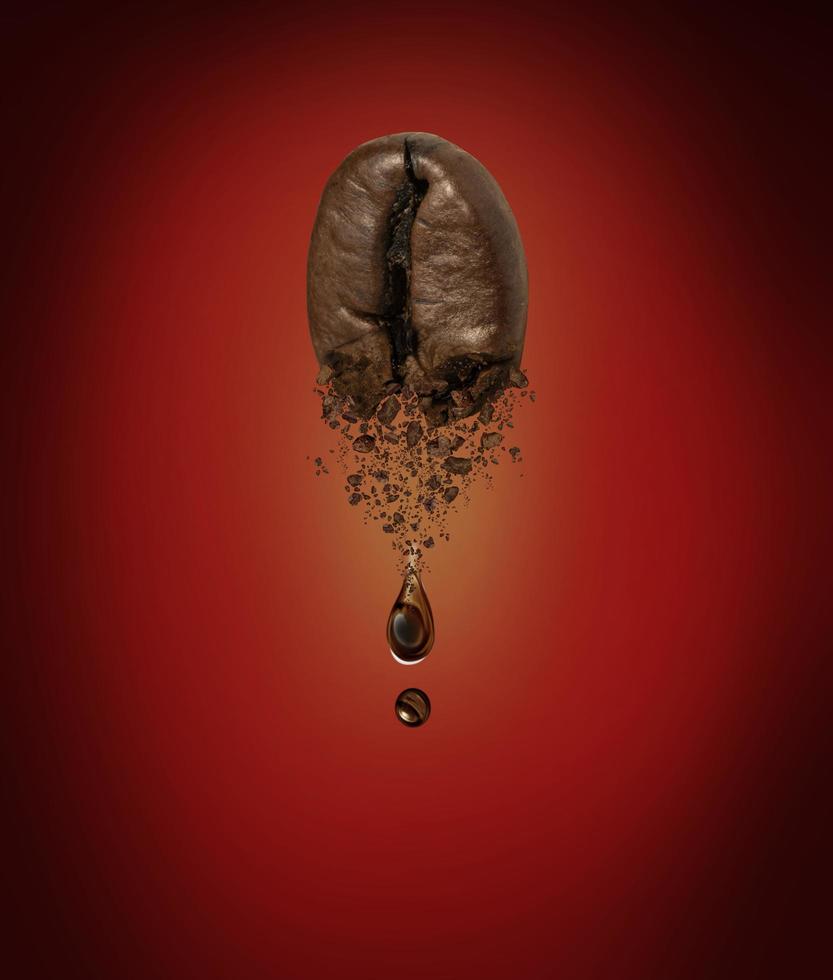 close up of coffee bean splashing photo