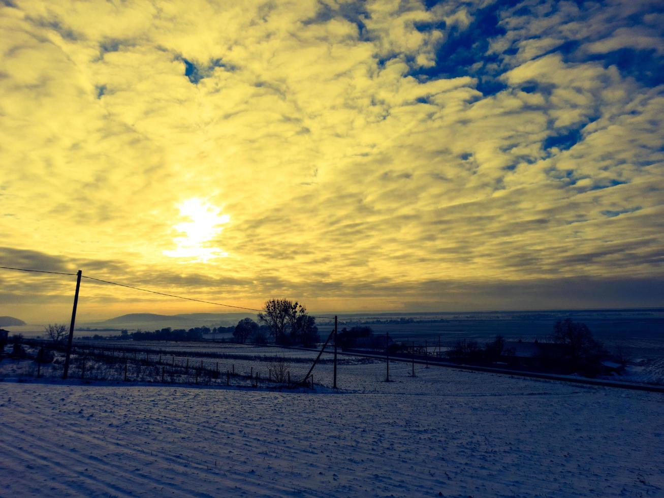 Snow lights landscape photo