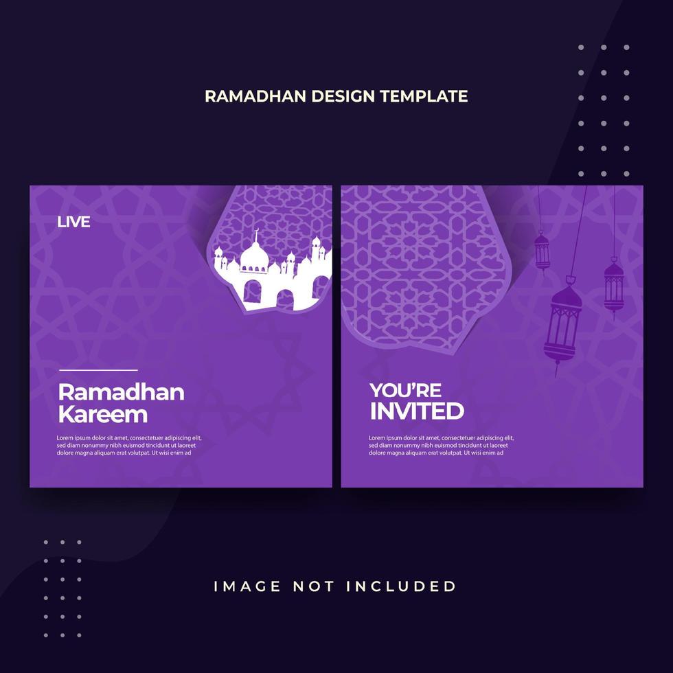 Beautiful Elegant Ramadan Iftar Invitation vector template