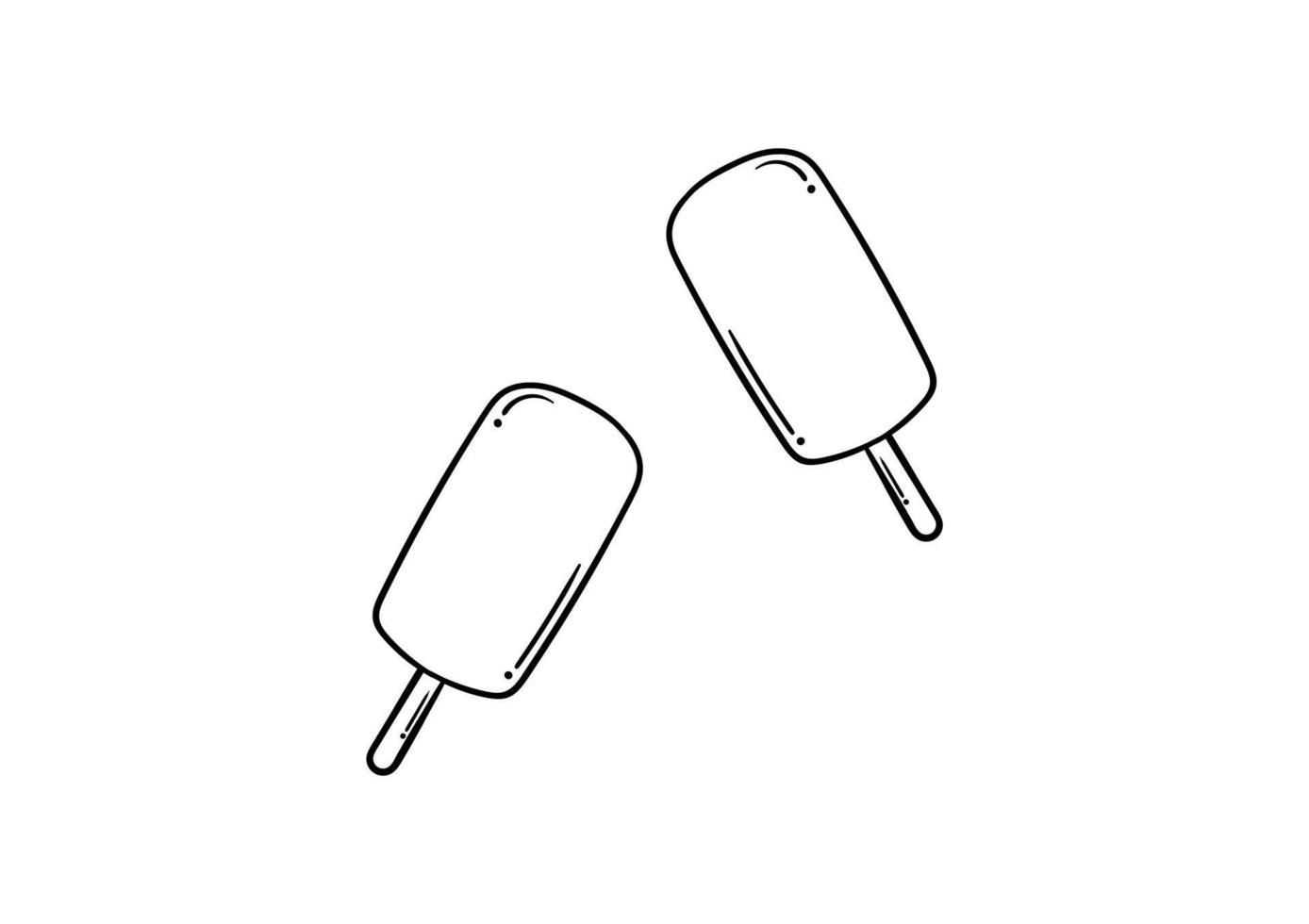 palitos de helado dibujados a mano vector