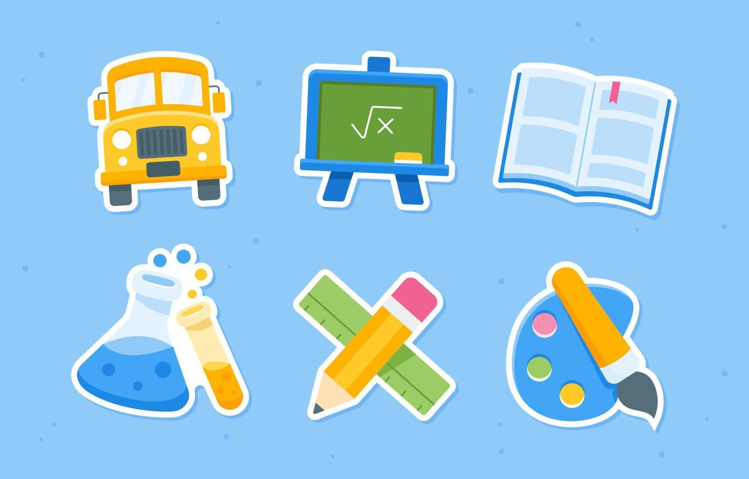 School Sticker Set Bundle vector