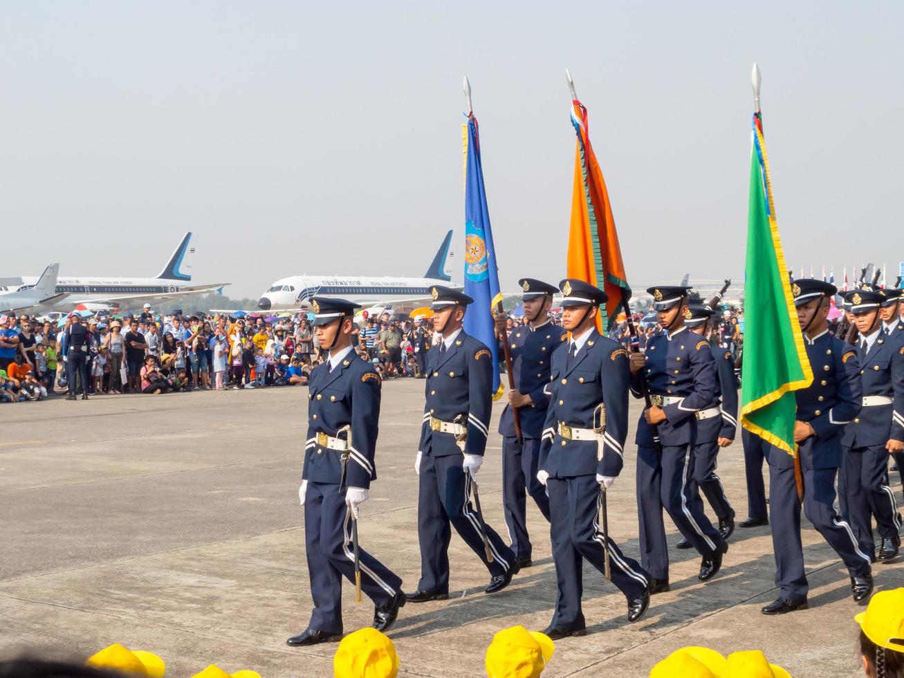 Royal Thai Air Force Don Muang BANGKOK THAILAND12 JANUARY 2019Air cadet parade performance in the National Childrens Day event. on Don Muang BANGKOK THAILAND12 JANUARY 2019. photo