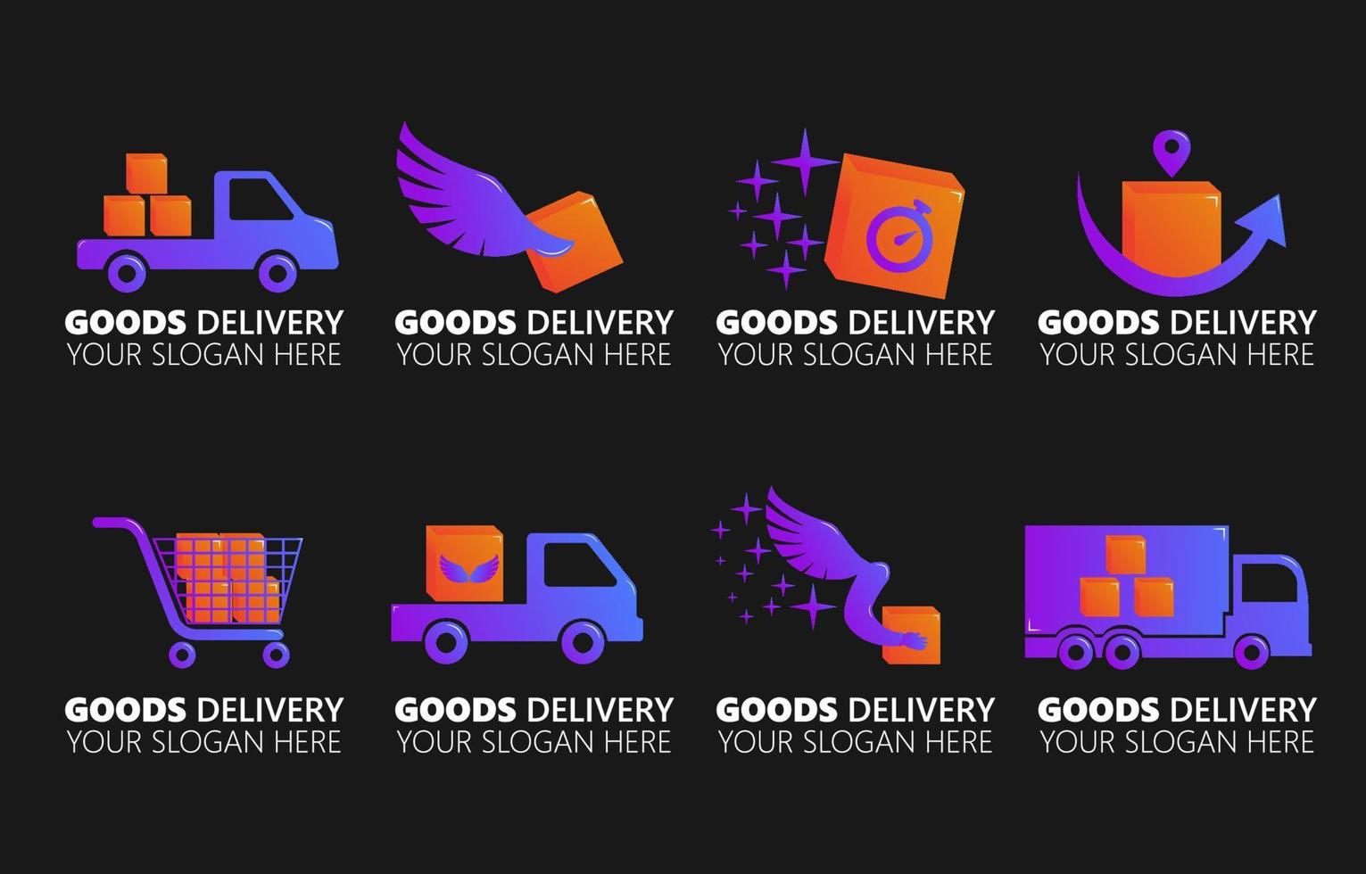 Set of Goods Delivery Logo Element vector