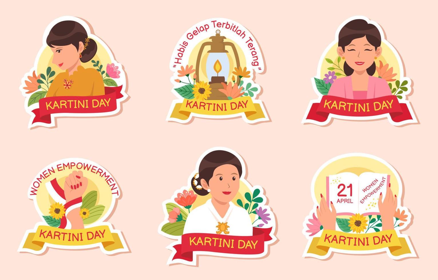 Kartini Day Set vector