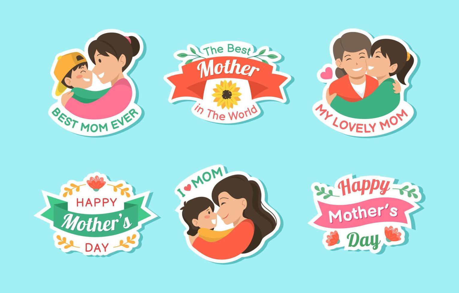 Cute Mother Day Set vector