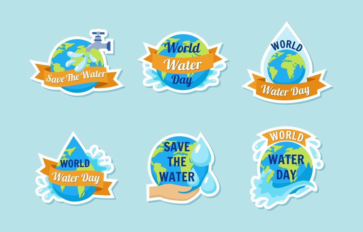 World Water Day Set vector