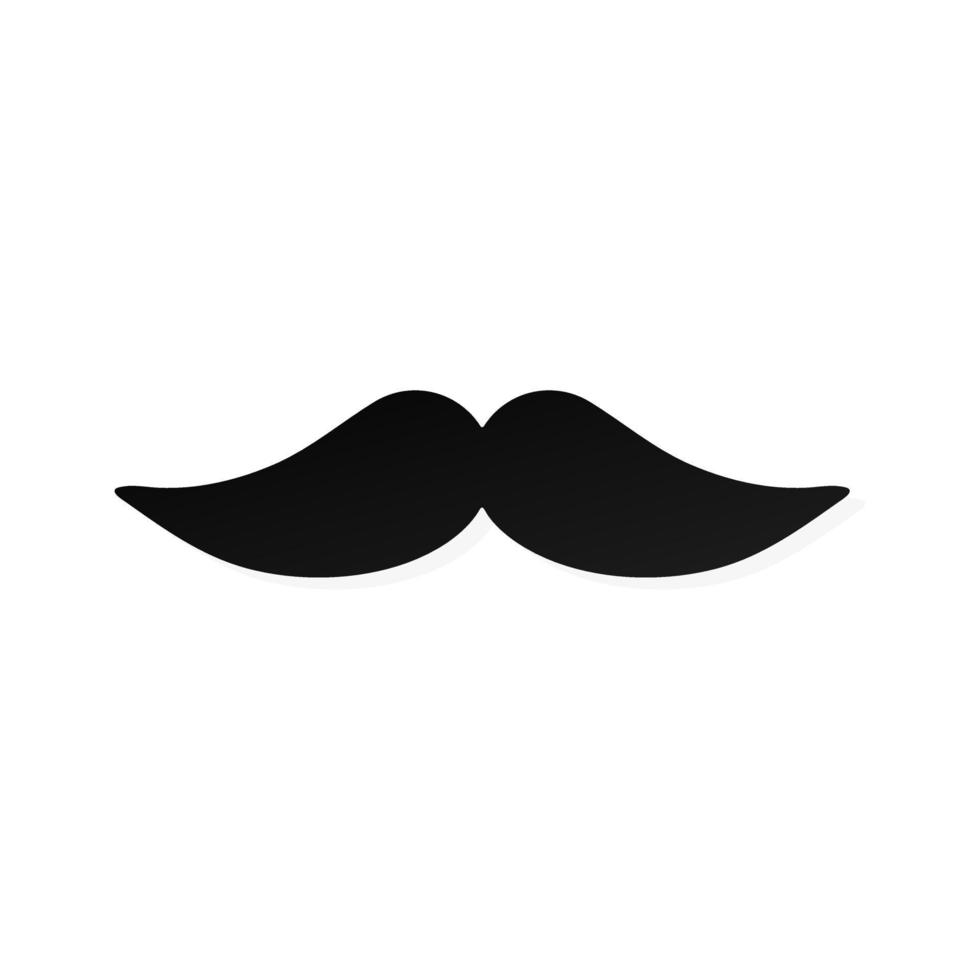 Strong man mustache flat style icon sign vector illustration isolated on white background. Symbol of the vintage dad or father web flat icon.