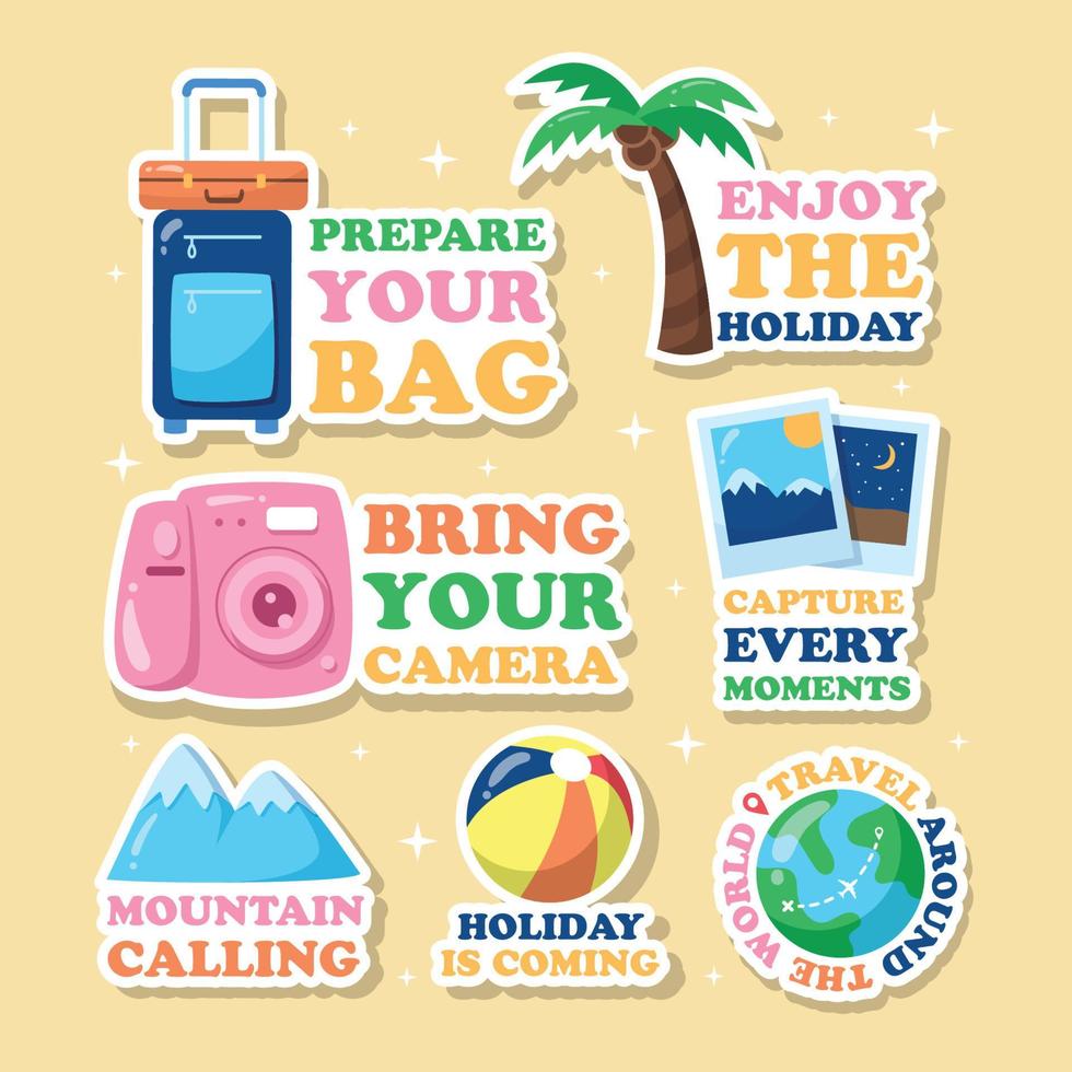 Travel Element Sticker Pack vector