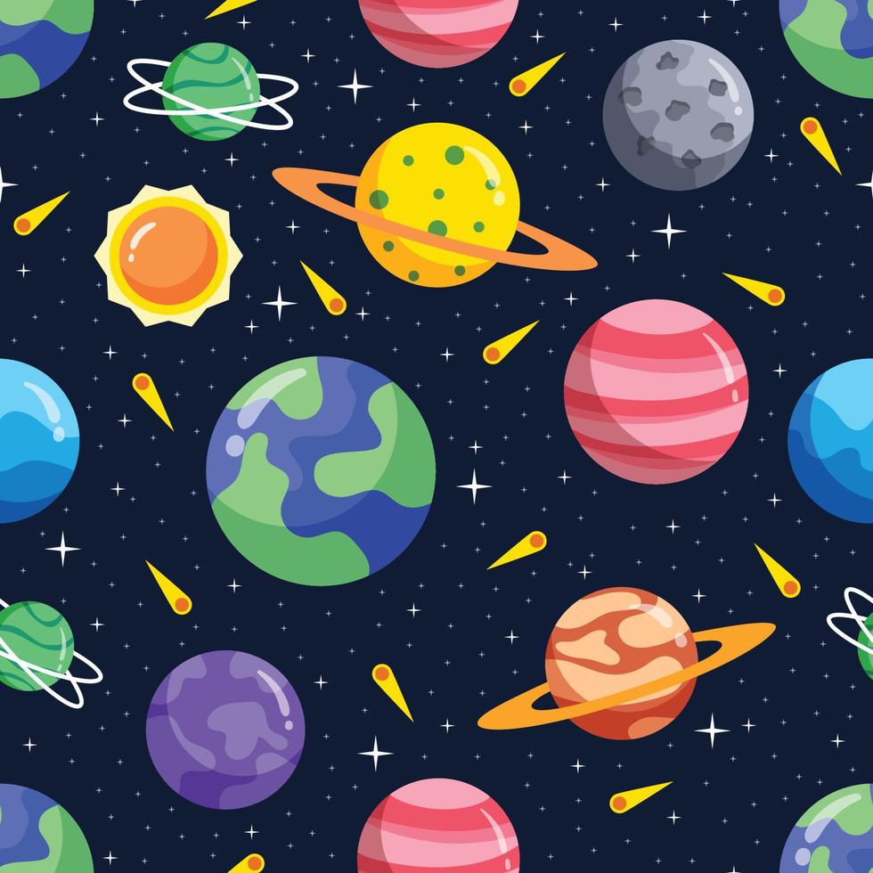 Cute Space Element Pattern Background vector