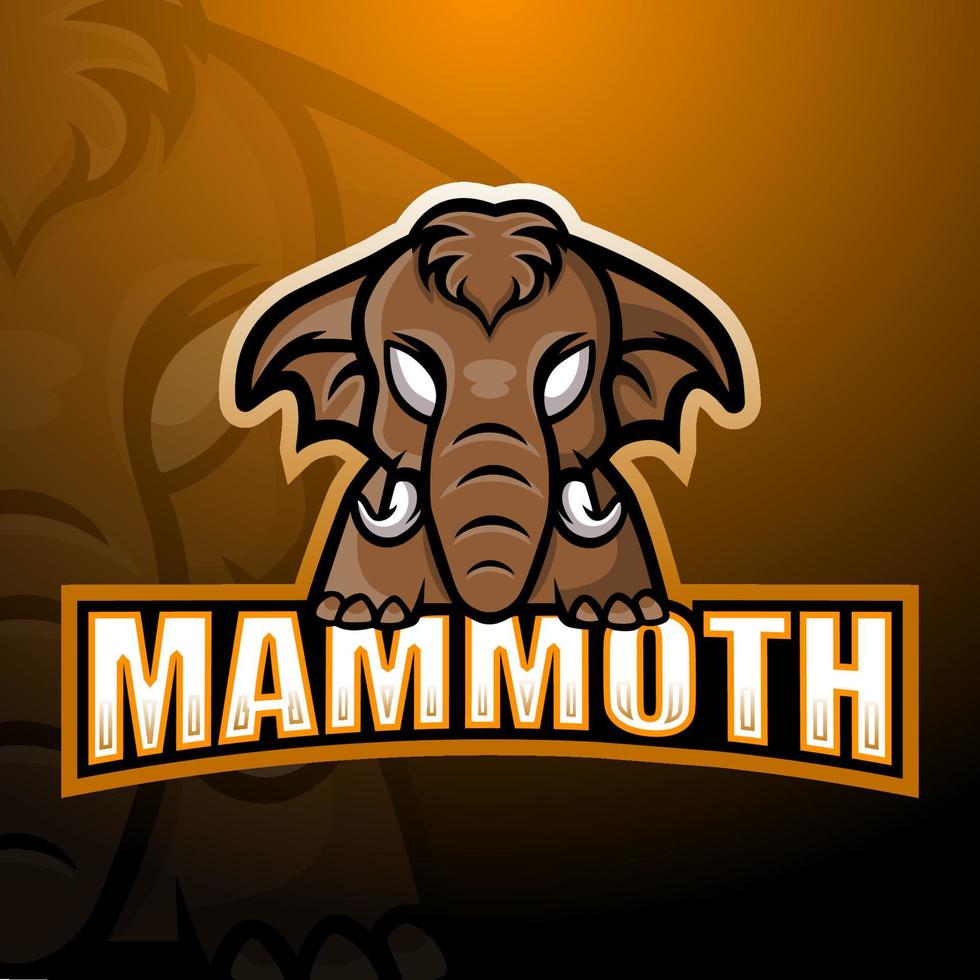 Mammoth mascot esport logo design vector