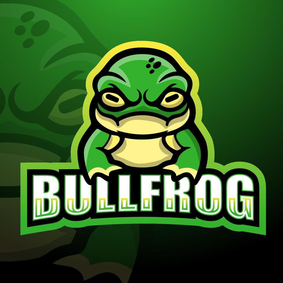 Bullfrog mascot esport logo design vector