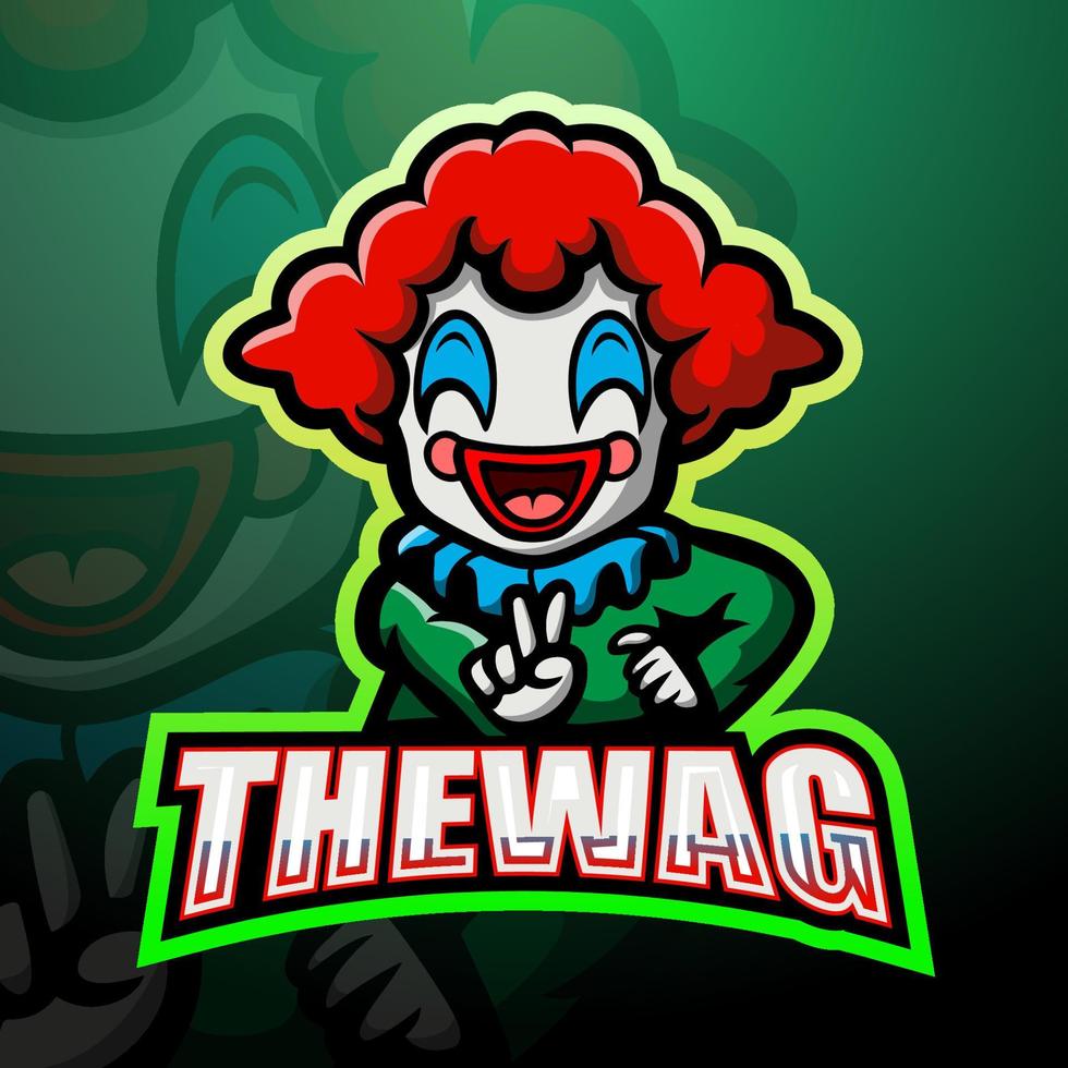 Clown mascot esport logo design vector