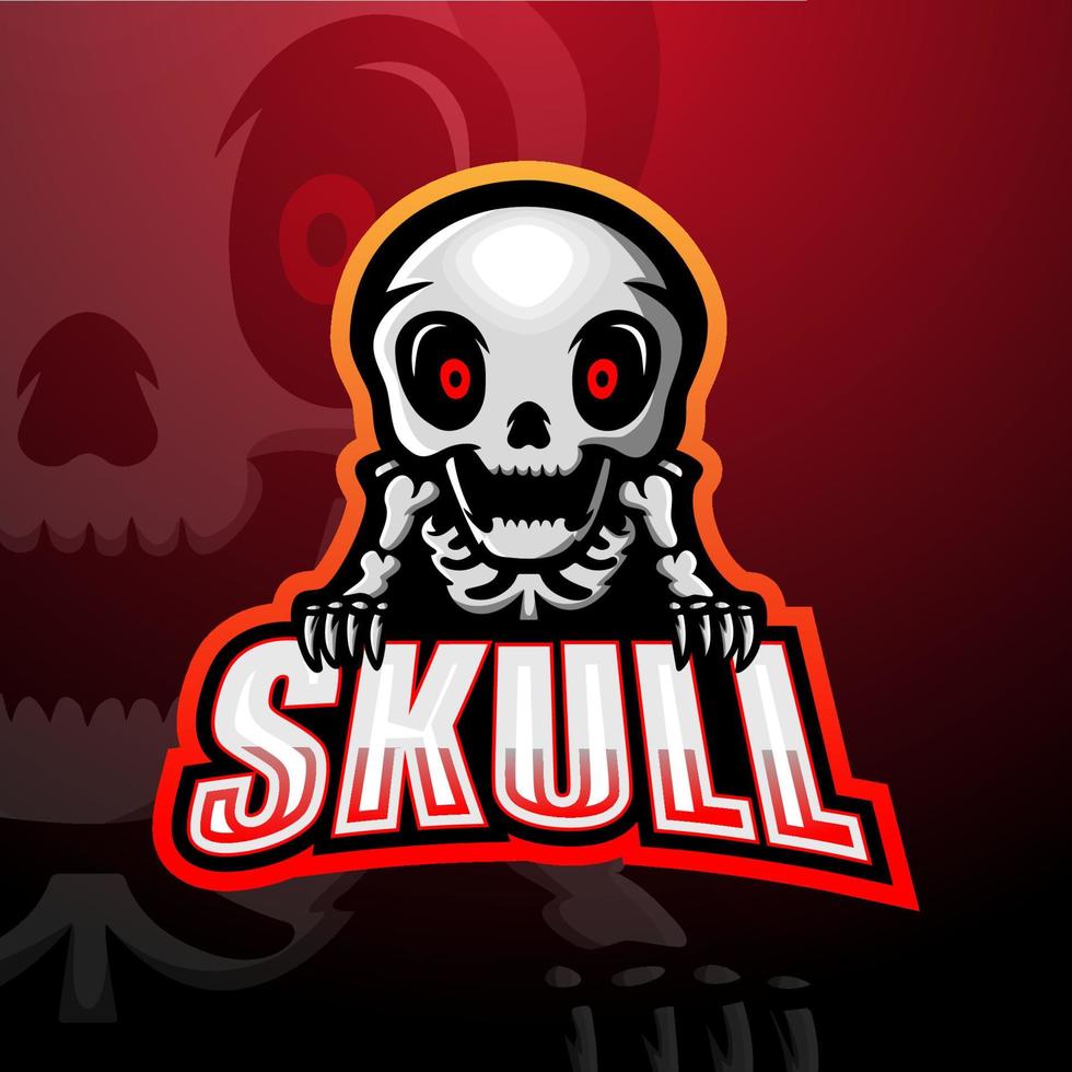 Skull mascot esport logo design vector