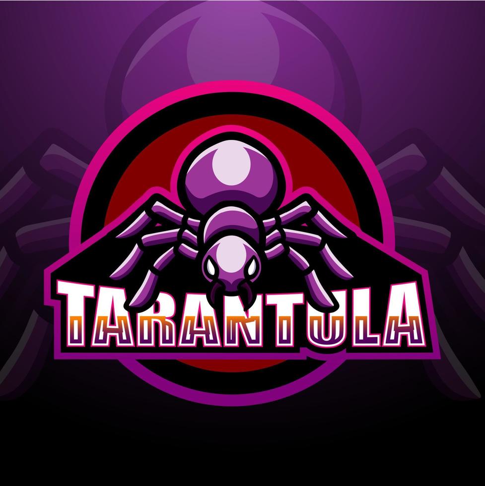 diseño de logotipo de esport de mascota de tarántula vector