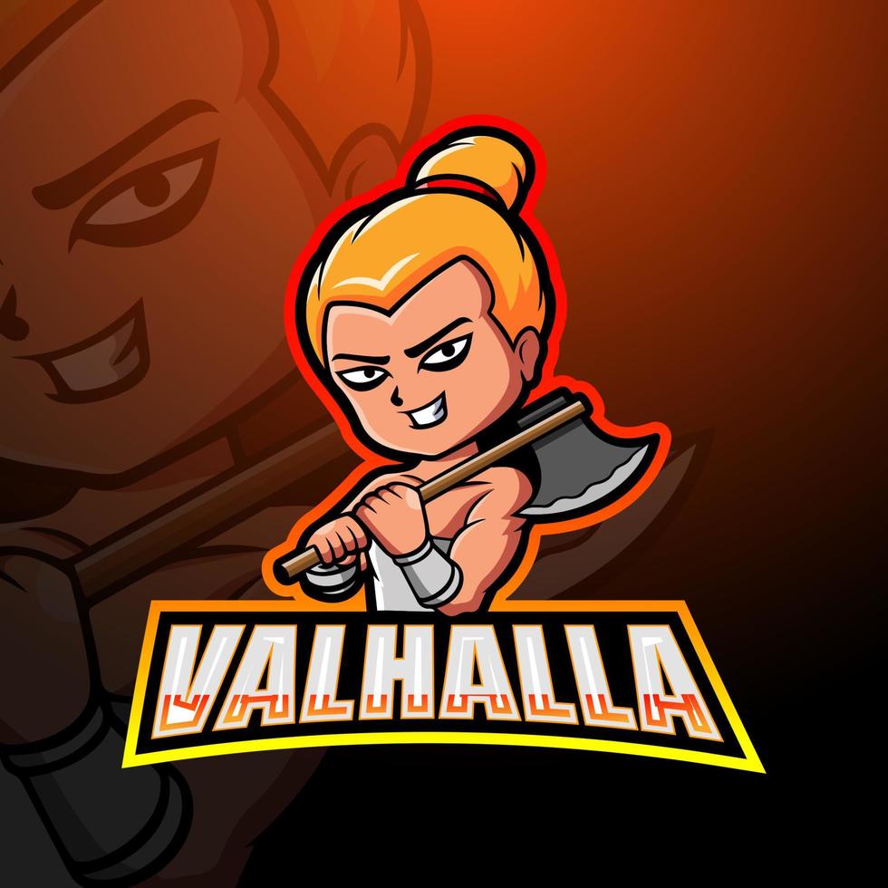 Valhalla mascot esport logo design vector