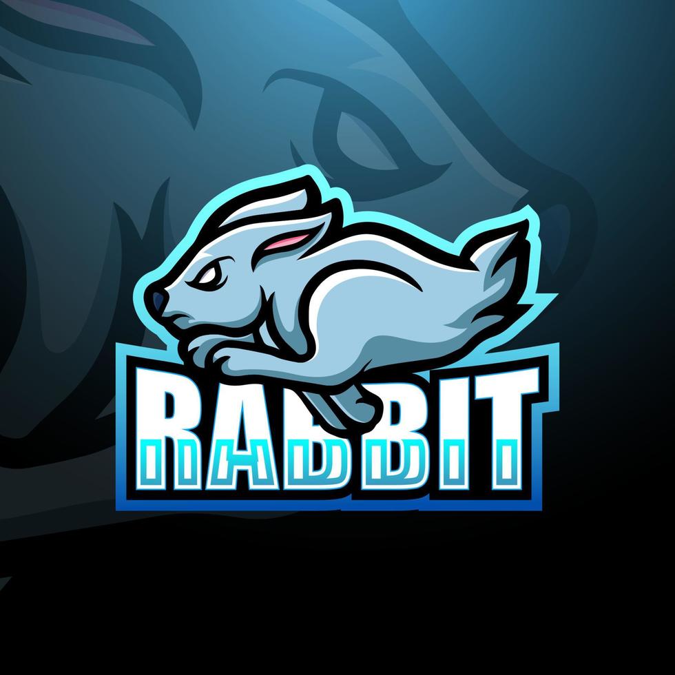 Rabbit mascot esport logo design vector