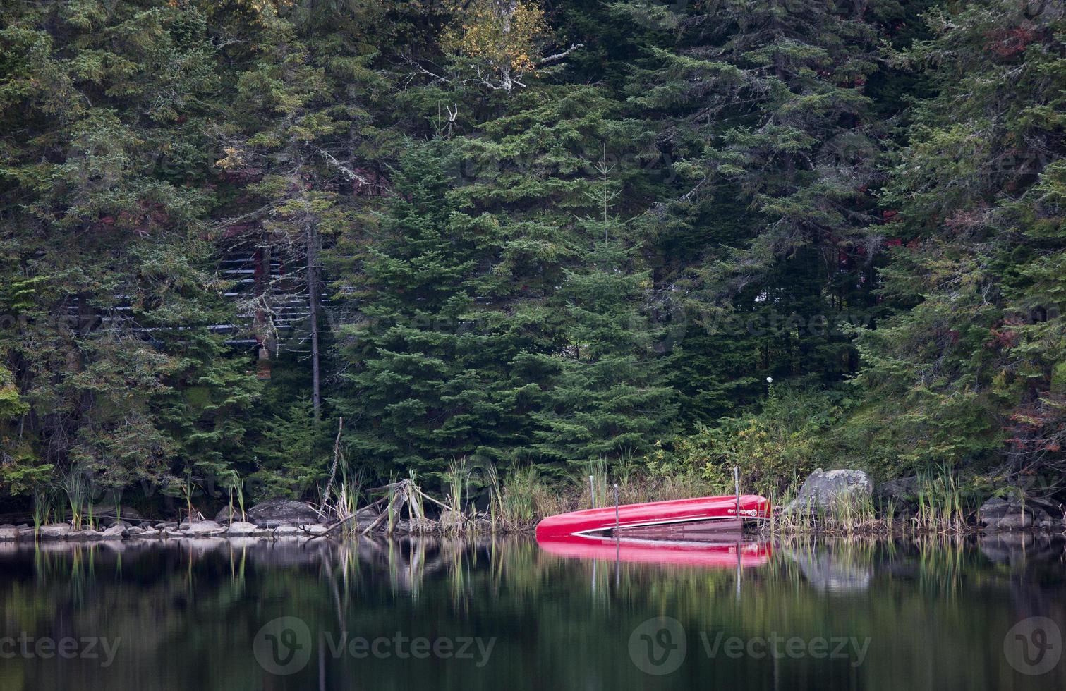 Algonquin Park Muskoka Ontario Red Canoe photo