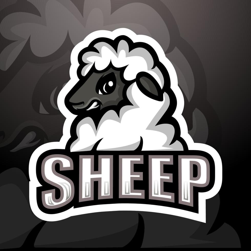 Sheep mascot esport logo design vector